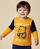 Babyoye 100% Cotton Knit Full Sleeves Cut & Sew T-Shirt with Teddy Print - Yellow