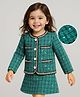 Mark & Mia Woven Full Sleeves Winter Party Top & Skirt with Sequin Detailing - Green