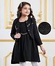 Mark & Mia Woven Solid Color Winter Party Dress with Full Sleeves Jacket - Black