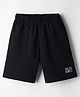 Kookie Kids India Single Jersey Knit Above Knee Length Shorts With Text Badge - Black