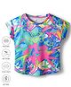 Pine Active Knit Half Sleeves T-Shirt with Abstract Print - Multicolor