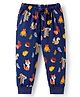 Babyhug Cotton knit Full Length Lounge Pant with Animal Print - Navy Blue
