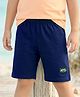 Kookie Kids Premium Heavy Gauge Single Jersey Knit Shorts with Woven NY Badge - Navy Blue