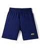 Kookie Kids Single Jersey Knit Shorts with Woven NY Badge - Navy Blue