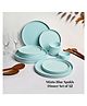 Von casa Round Minto Blue Sparkle Dinner Set (Pack of 12)