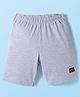 Kookie Kids Premium Heavy Gauge Single Jersey Knit Shorts with Woven NY Badge - Light Grey