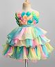 Enfance Sleeveless Corsage Bodice & Ombre Layered Knee Length Dress - Green