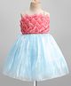 Enfance Sleeveless Corsage Bodice & Colour Blocked Knee Length Dress - Peach