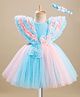 Enfance Sleeveless Butterfly Applique & Ruffle Detailed Knee Length Dress - Ferozi