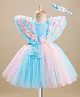 Enfance Sleeveless Butterfly Applique & Ruffle Detailed Knee Length Dress - Ferozi