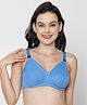 Mine4Nine Knit Solid Maternity Non Padded Bra With Nursing Access - Blue