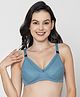 Mine4Nine Knit Solid Maternity Non Padded Bra With Nursing Access - Aqua Blue
