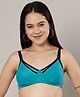 Mine4Nine Knit Solid Maternity Non Padded Bra With Nursing Access - Aqua Blue