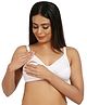 Mine4Nine Knit Solid Maternity Non Padded Bra With Nursing Access - White