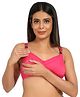Mine4Nine Knit Solid Maternity Non Padded Bra With Nursing Access - Pink