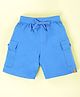 Kiddopanti Cotton Knit Solid Shorts - Blue