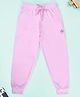 Kiddopanti Cotton Knit Solid Joggers - Baby Pink