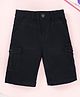 Kiddopanti Denim Woven Solid Shorts - Black