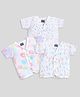 Polka Tots Muslin Woven Pack Of 3 Half Sleeves Arrows & Floral Printed Jhablas - Multi Colour