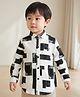 Polka Tots Cotton Woven Full Sleeves Abstract Printed Shirt - Cream