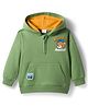 Babyhug Fleece Knit Full Sleeves Hooded Sweatshirt with Animal Print & Kangaroo Pocket - Green