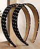 Stol'n Set Of 2 Polka Dots Designed Hair Bands - Black
