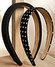 Stol'n Set Of 2 Polka Dots Designed & Solid Hair Bands - Black