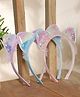 Stol'n Set Of 3 Animal Ears Designed Hair Bands - Pink Purple & Sky Blue