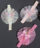 Stol'n Set Of 3 Butterfly Applique Detailed Headbands - Peach Light & Dark Pink
