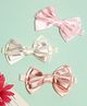 Stol'n Set Of 3 Bow Applique Detailed Headbands - Pink Peach & Cream