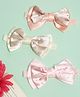 Stol'n Set Of 3 Stone Embellished Bow Designed Headbands - Peach Pink & Cream