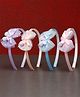 Stol'n Set Of 4 Sequin Embellished Bow Designed Hair Bands - Pink Purple Peach & Blue