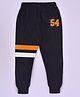 Hrit Cotton Knit 54 Number Patch Detailed Joggers - Black