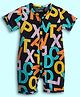 Be Awara Cotton Knit Half Sleeves Letters Printed Romper - Black
