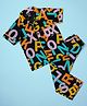 Be Awara Cotton Knit Half Sleeves Letters Printed Coordinating Nightwear Set - Black