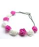 Aabacus Flower & Beads Detailed Tiara Style Hair Band - Pink