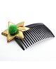 Aabacus Gotta Patti Flower Detailed Hair Broach - Green