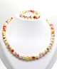 Aabacus Beads Detailed Necklace & Bracelet Set - Red