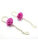 Aabacus Set Of 2 Flower & Beards Detailed Bracelets Style  Haath Phool - Pink & White
