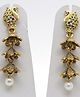Aabacus Ethnic Peacock Detailed Earrings - Golden