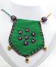 Aabacus Cotton Thread And  Pearl Work Detailed Ethnic Necklace - Green