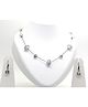 Aabacus  Pearl Work Embellished Necklace And Earrings - Grey
