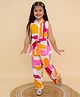Titrit Cotton Woven Sleeveless Abstract Printed Shirt Style Top & Coordinating Pant Set - Multi Colour