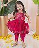 Titrit Georgette Woven Sleeveless Mirror Work Detailed Sequins Embellished Kurti & Dhoti Set - Pink