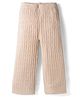 Babyhug Knit Full Length Fleece Pant With Cable Knit Design - Beige