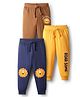 Babyhug Cotton Knit Full Length Lion Printed Lounge Pants Pack Of 3  - Multi Colour
