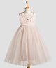 Toy Balloon Kids Net Woven Sleeveless Floral Applique Detailed Beads Embellished Gown - Mauve