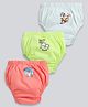 MOONKIDS Cotton Knit Pack Of 3 Cute Baby Animals & Love You Mom Text Printed Bloomers - Coral Beige & Green