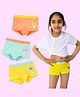 SuperBottoms Bamboo Knit Pack Of 3 Baby Bunny Designed Boy Shorts With Funky Tattoo - Blue Orange & Yellow