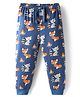 Babyhug Cotton Knit Full Length Lounge Pant With Animal Print - Navy Blue